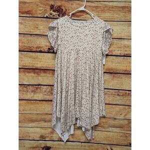NWT Joyfolie Mia Joy girls sz 14 neutral beige brown floral Boho Ruffle Dress